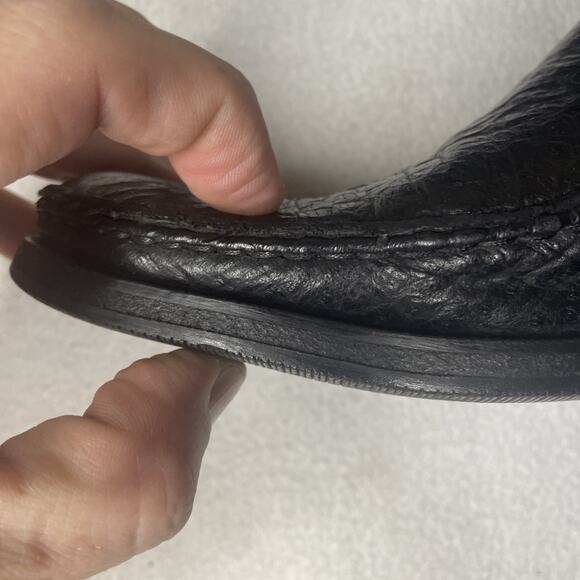 Authentic ZILLI Handmade Italian Black Leather Loafers 44 1/2 Slip On main image 8